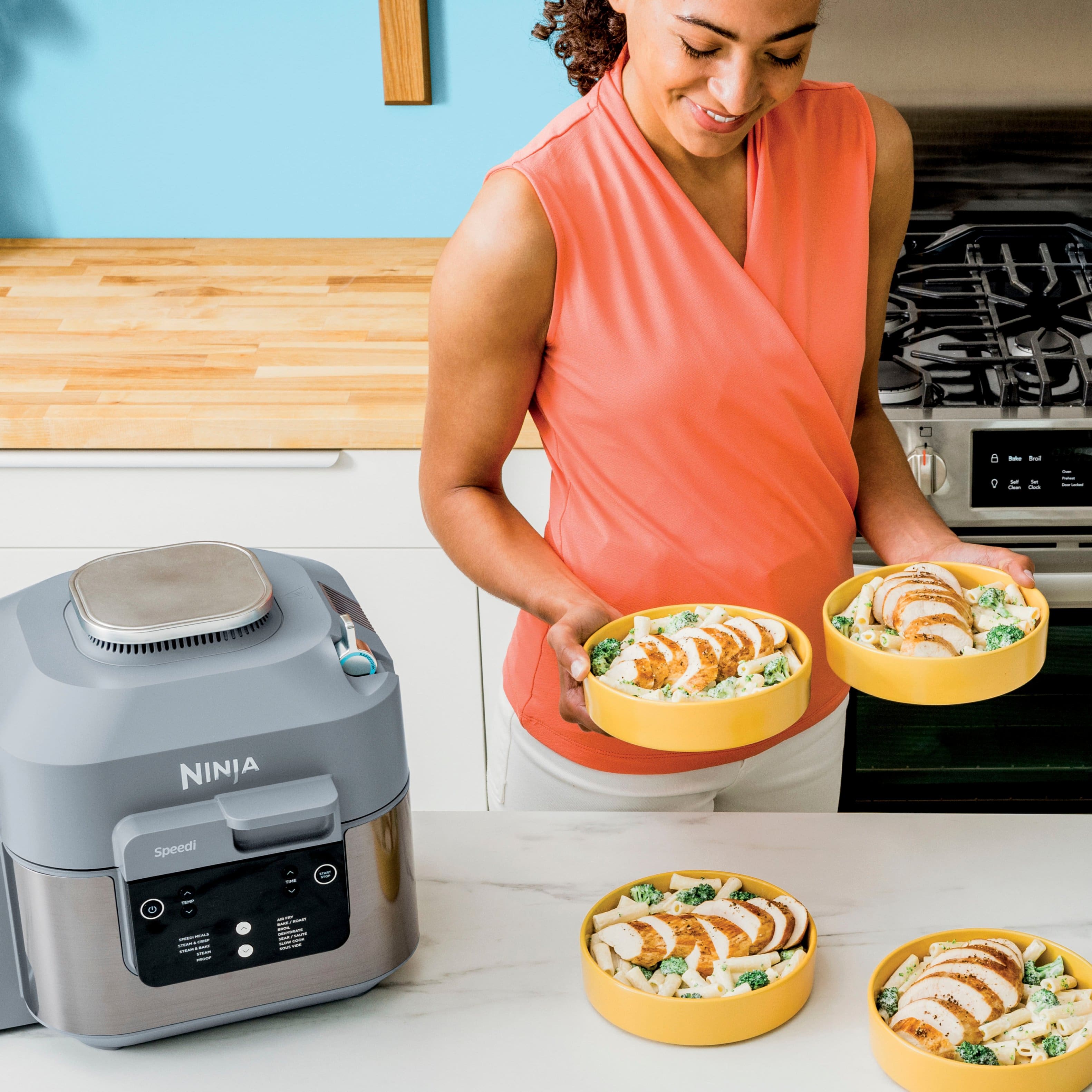 Alt View 11. Ninja - Speedi Air Fryer & Rapid Cooker, 6-Qt. Capacity, 12-in-1 Functionality, 15-Minute Meals - Sea Salt Gray.