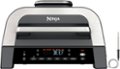 Angle. Ninja - Foodi Smart XL 6-in-1 Countertop Indoor Grill with Smart Cook System, 4-quart Air Fryer - Dark Grey/Stainless.