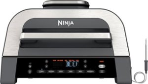 Ninja - Foodi Smart XL 6-in-1 Countertop Indoor Grill with Smart Cook System, 4-quart Air Fryer - Dark Grey/Stainless - Angle_Zoom