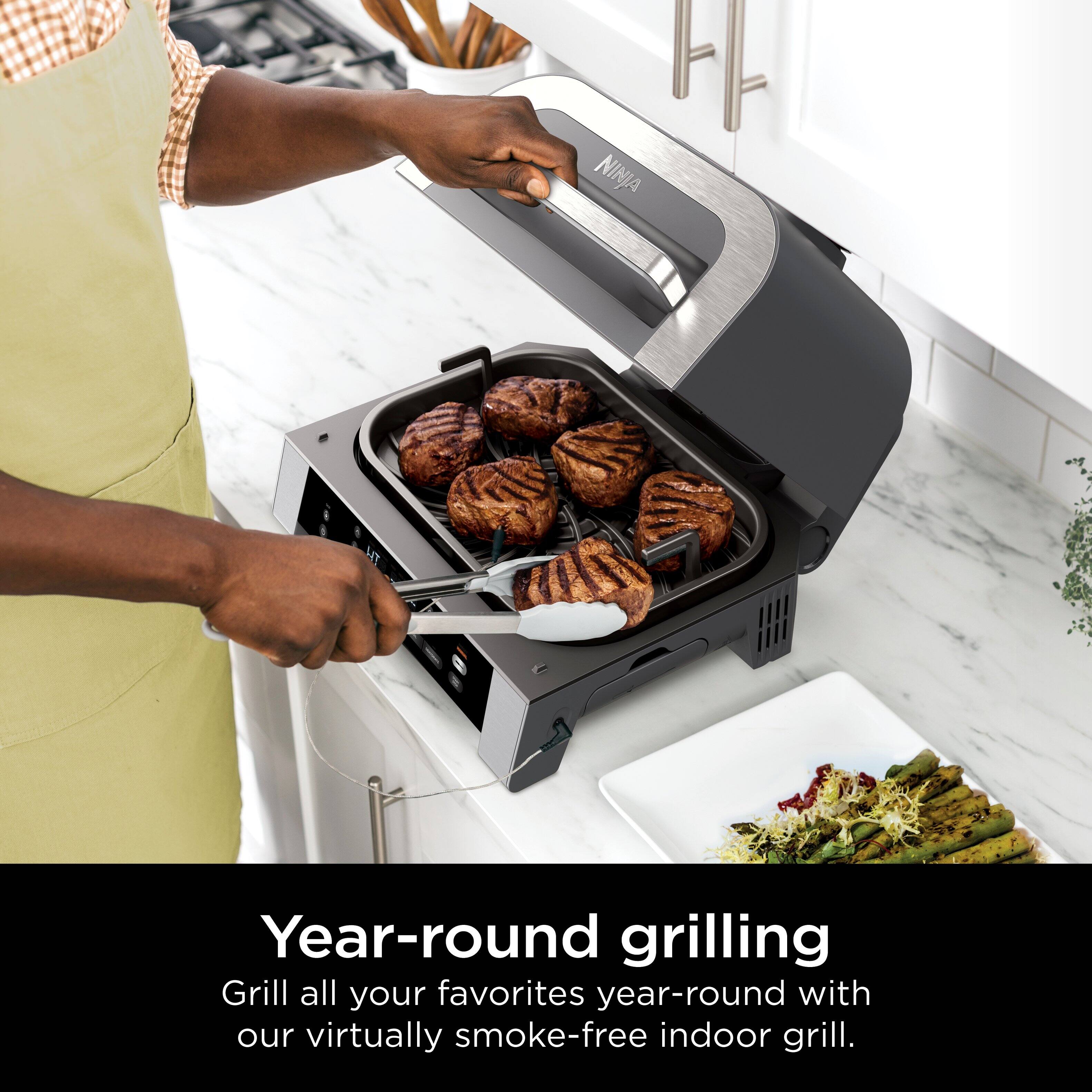 Year-round grilling: Grill all your favorites year-round with our virtually smoke-free indoor grill.