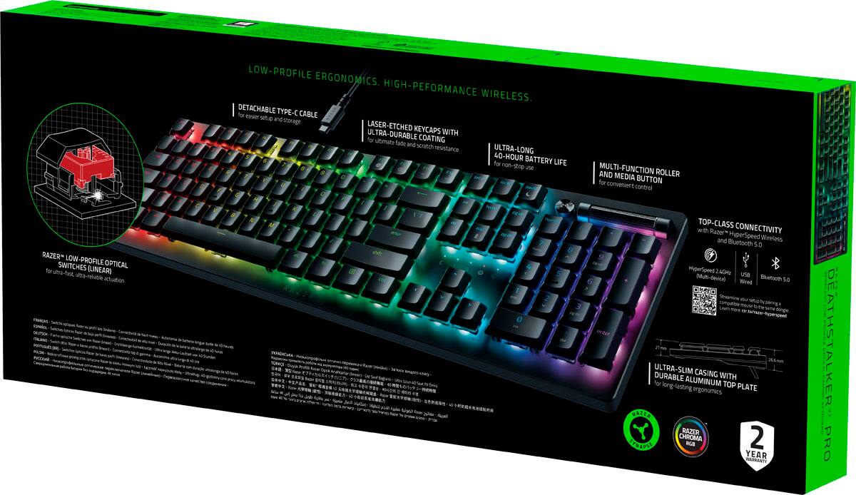 Razer DeathStalker V2 Pro - Switch optique sonore - US - Blanche