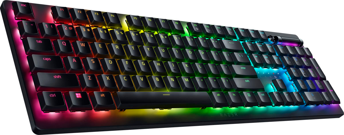 Left View: Razer - BlackWidow Chroma V2 Tournament Edition TKL Wired Mechanical Green Switch Gaming Keyboard with RGB Chroma Backlighting - Black