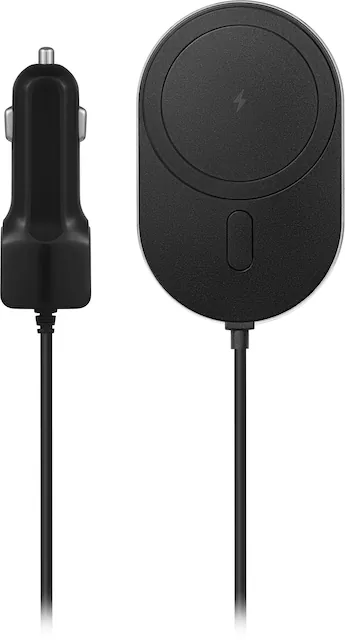 Best Buy essentials 7.5W Magnetic Wireless Vehicle Charger for iPhone 15 14 13 12 series Black BE MVQ3AC1B23 Best Buy