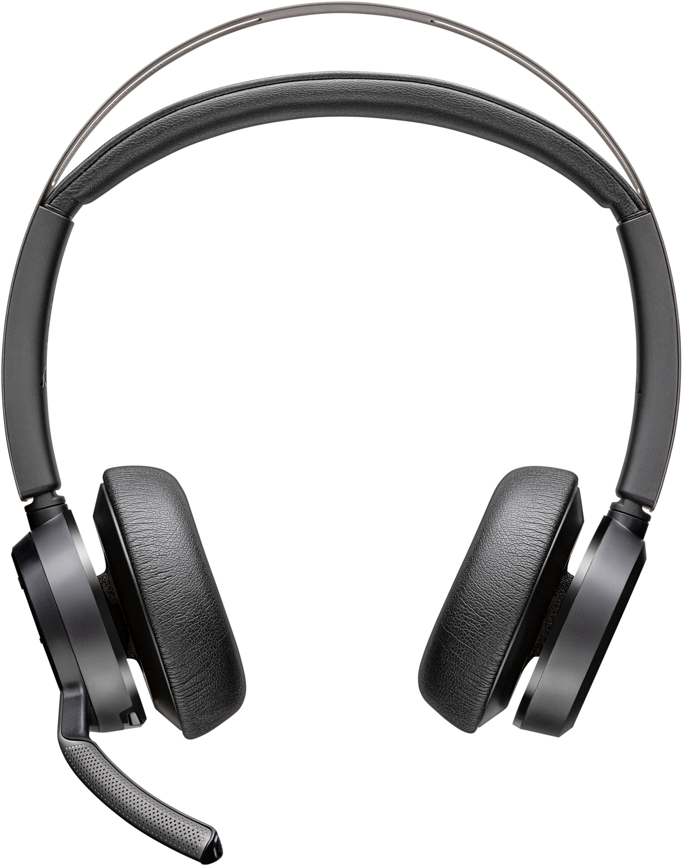 Angle View: Poly - formerly Plantronics - Voyager Focus 2 Wireless Noise Cancelling On-Ear Headset with Charge Stand - Black