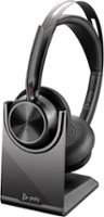 Poly - formerly Plantronics - Voyager Focus 2 UC Wireless Noise Cancelling Headset with Charge Stand - Black - Front_Zoom
