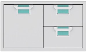 Aspire by Hestan - AESDR Series 36" Double Drawer and Storage Door Combination - Turquoise - Angle_Zoom