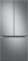 Samsung - OBX 17.5 cu. ft. 3-Door French Door Counter Depth Refrigerator with WiFi and Twin Cooling Plus® - Stainless Steel - Front_Zoom
