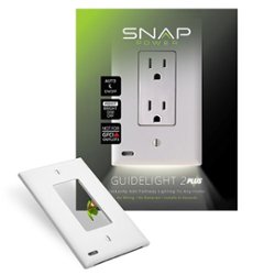 SnapPower - GuideLight 2Plus Décor Outlet Wall Plate - White - Front_Zoom