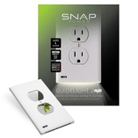 SnapPower - GuideLight 2Plus Duplex Outlet Wall Plate - White - Front_Zoom