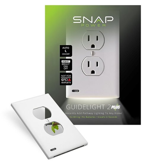 SnapPower GuideLight 2Plus Duplex Outlet Wall Plate White 01-O1GL-XWH-SP20  - Best Buy