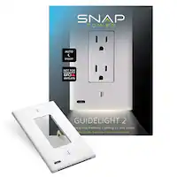 SnapPower - GuideLight 2 Décor Outlet Wall Plate - White - Front_Zoom