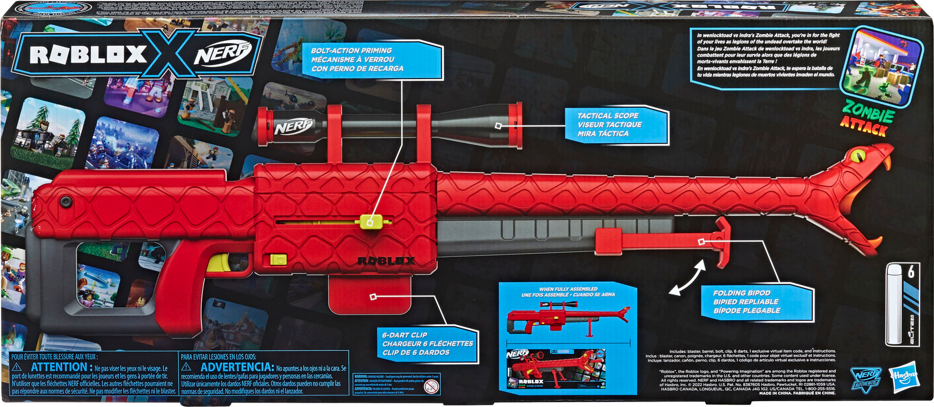 NERF Roblox Zombie Attack: Viper Strike (Sniper Rifle) NERF Gun Review –  Toy Reviews By Dad