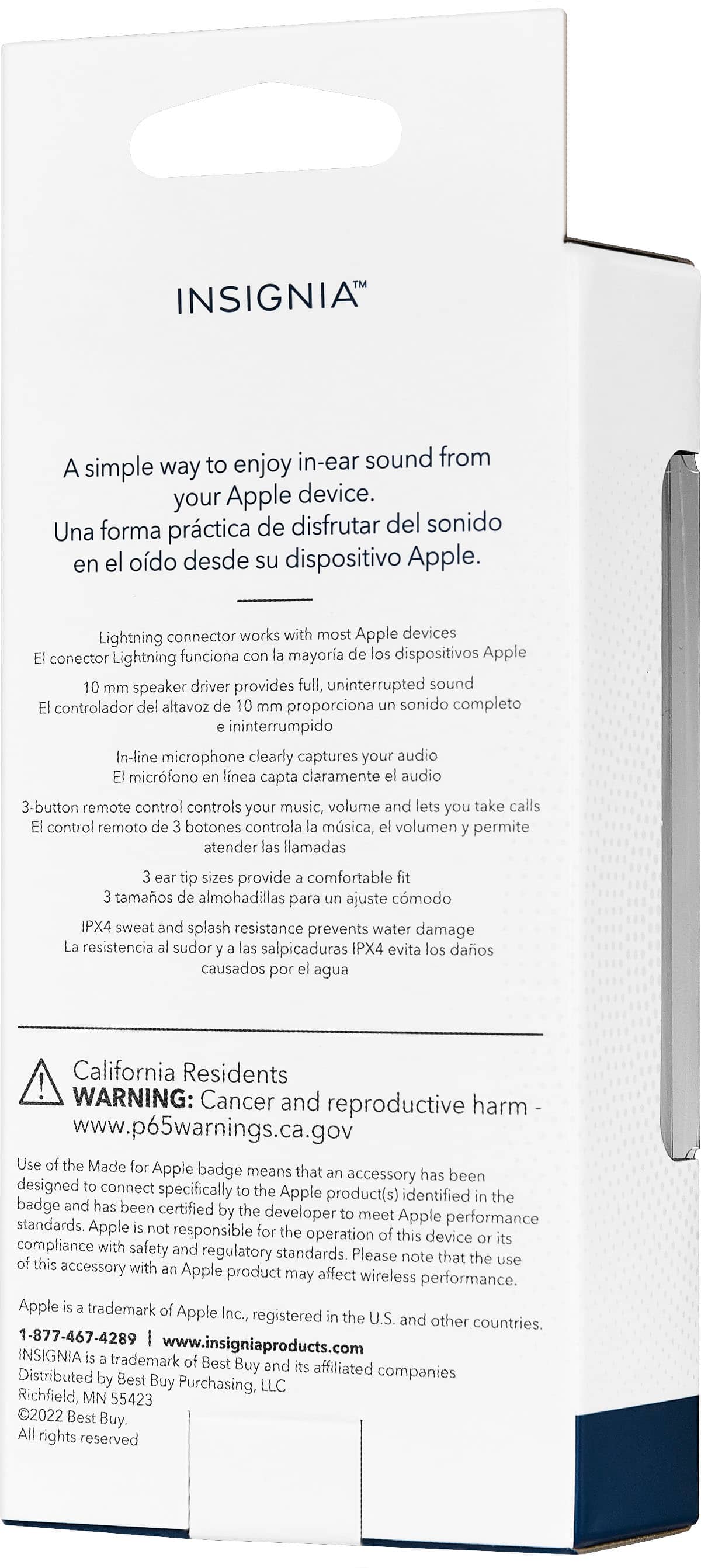 Alt View 13. Insignia™ - Lightning Wired Earbud Headphones - White.