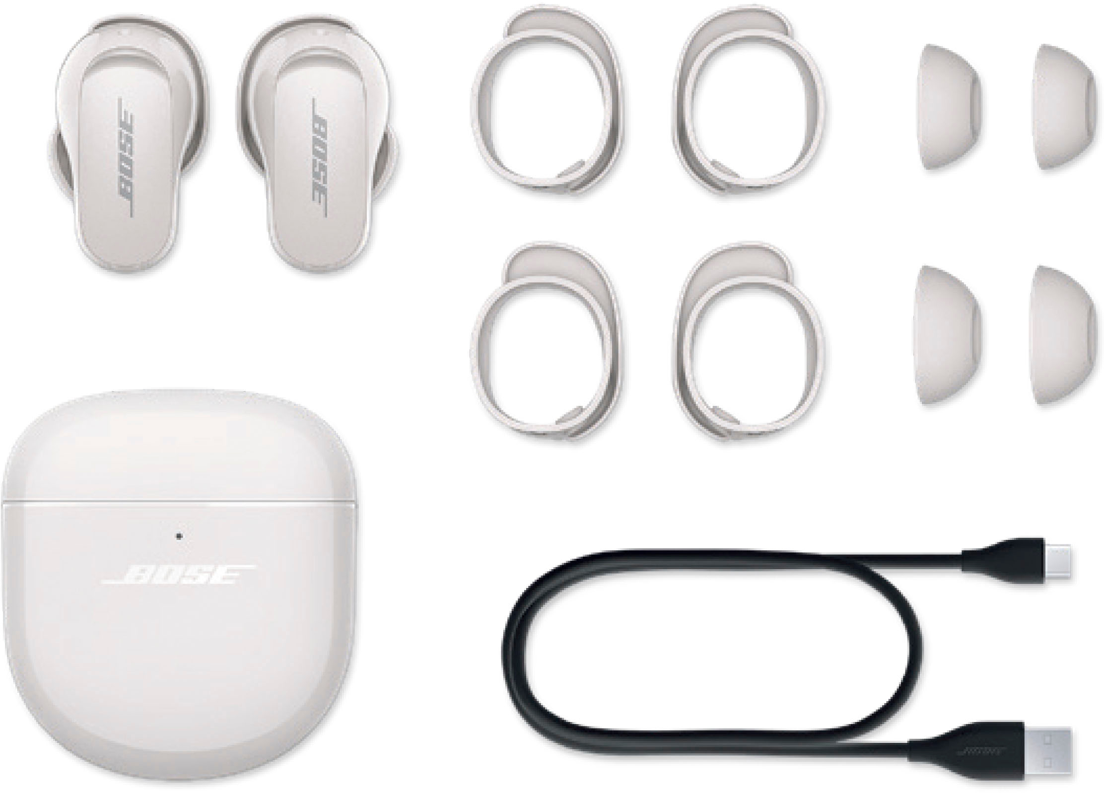 Bose QuietComfort Earbuds II, Soapstone with Alternate Sizing Kit  870730-0020 A