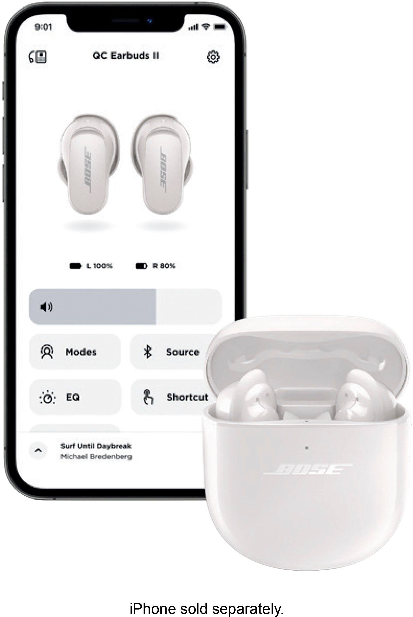 Left. Bose - QuietComfort Earbuds II True Wireless Noise Cancelling In-Ear Headphones - Soapstone.