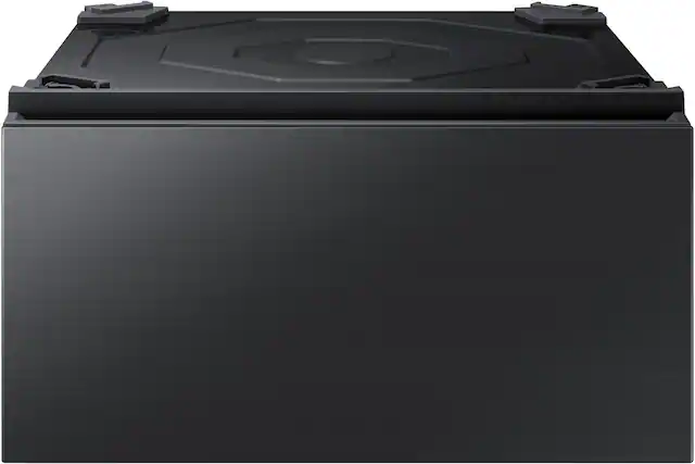 Front. Samsung - Bespoke 27-in Laundry Pedestal with Storage Drawer - Brushed Black.