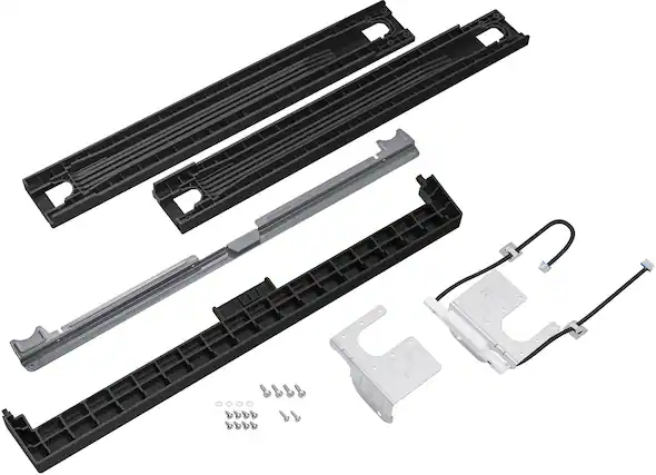 Front. Samsung - Bespoke Stacking and MultiControl Combo Kit - Brushed Black.