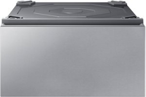 Samsung - Bespoke 27-in Laundry Pedestal with Storage Drawer - Silver steel