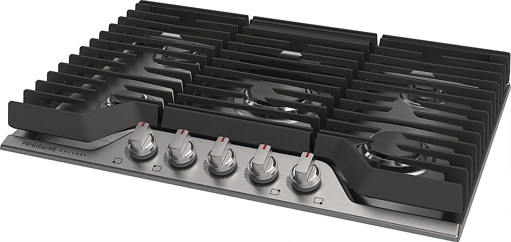 Angle View: Maytag - 30" Built-In Gas Cooktop - Stainless Steel