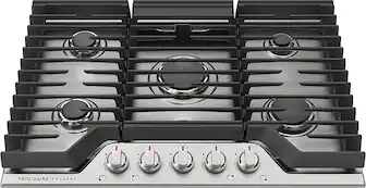 Frigidaire - Gallery 30 in. Wide 5 Burners Built-In Gas Cooktop with 18K Quick Boil and Low Simmer Burner - Stainless Steel