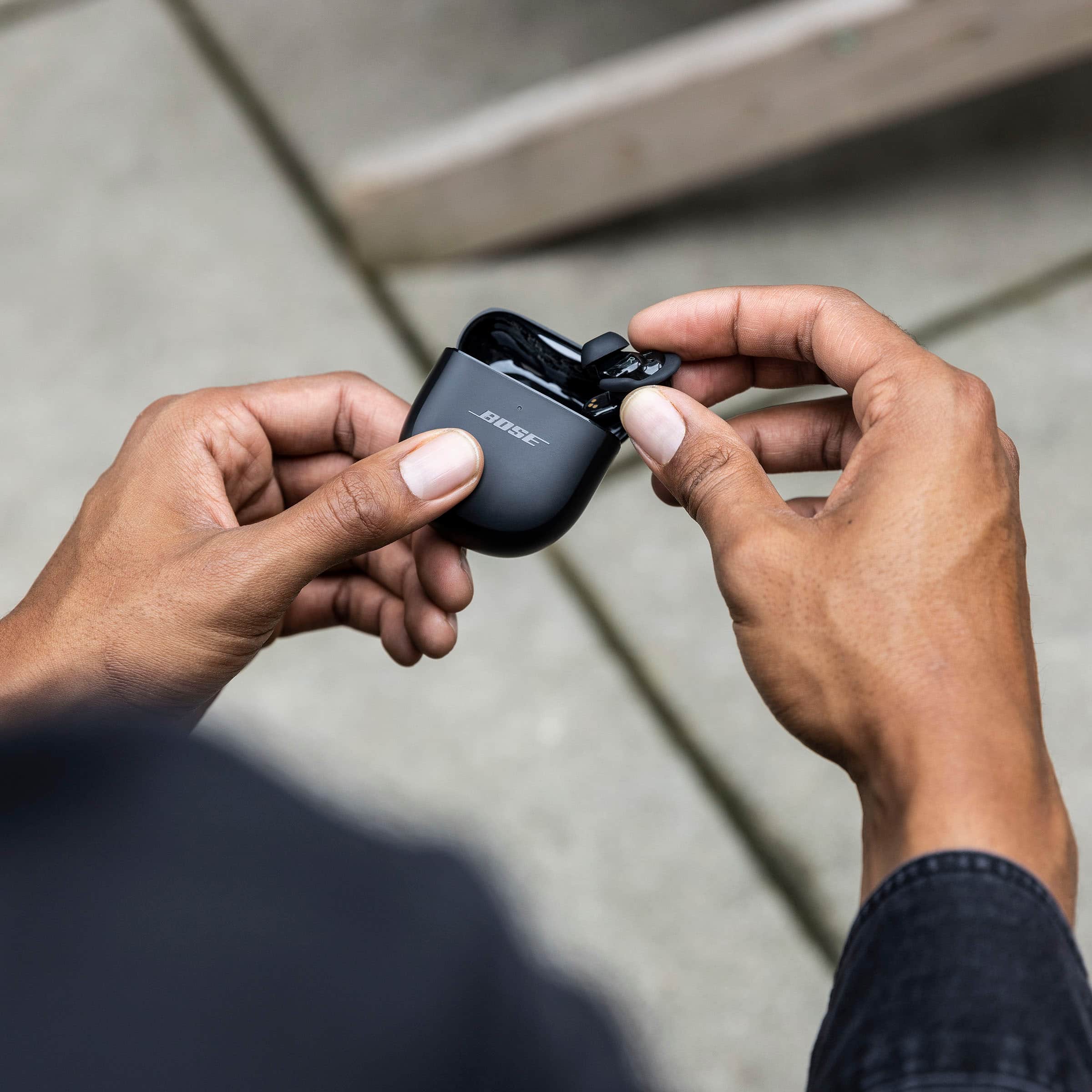 Alt View 13. Bose - QuietComfort Earbuds II True Wireless Noise Cancelling In-Ear Headphones - Triple Black.