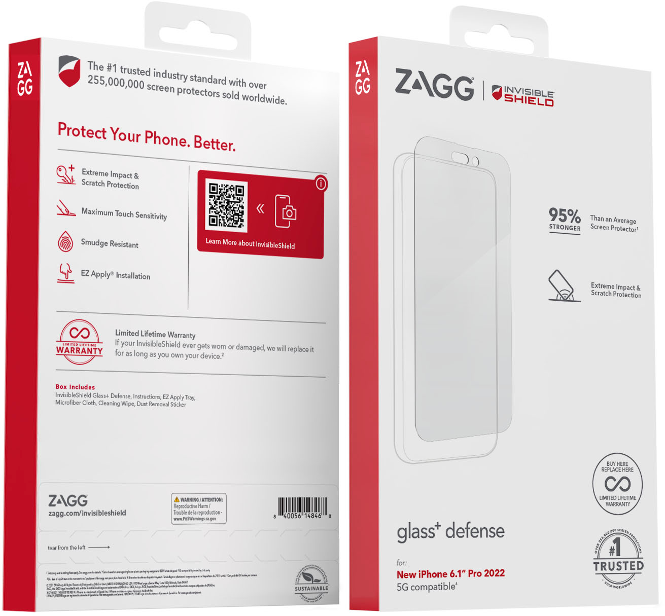 ZAGG InvisibleShield Glass+ Defense Screen Protector for Apple iPhone 14  Pro 200109963 - Best Buy