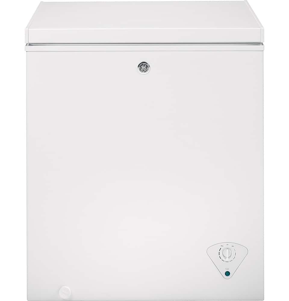 GE - 5.0 Cu. Ft. Garage-Ready Chest Freezer - White - Front_Zoom