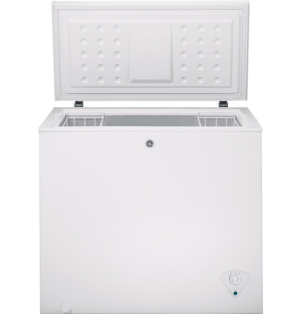 Left View: GE - 8.8 Cu. Ft. Chest Freezer with Manual Defrost - White