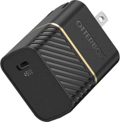 OtterBox - Fast Charge 45W USB-C Wall Charger - Black - Front_Zoom