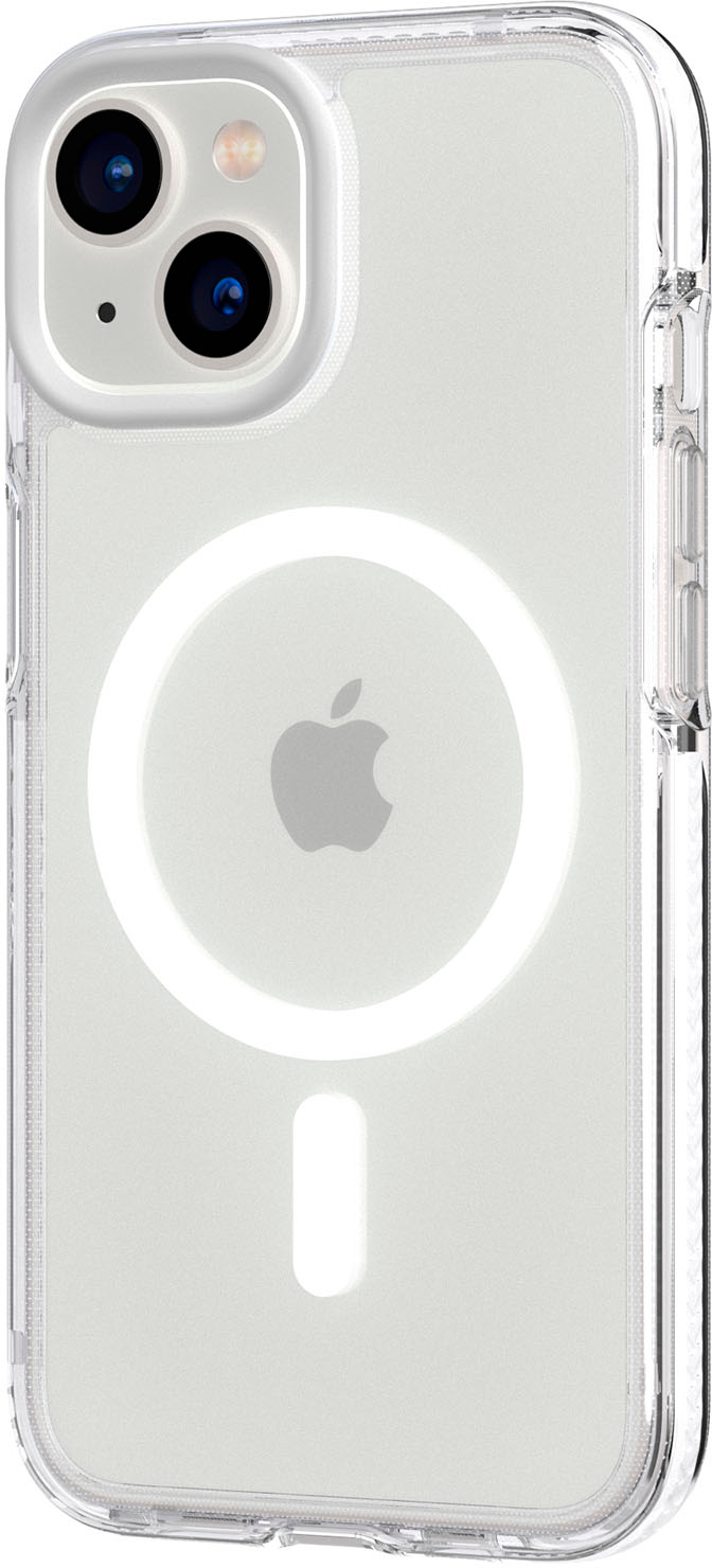 Angle View: Tech21 - EvoCrystal Case with MagSafe for Apple iPhone 14 - White