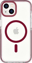 Tech21 - EvoCrystal Case with MagSafe for Apple iPhone 14 - Burgundy - Front_Zoom