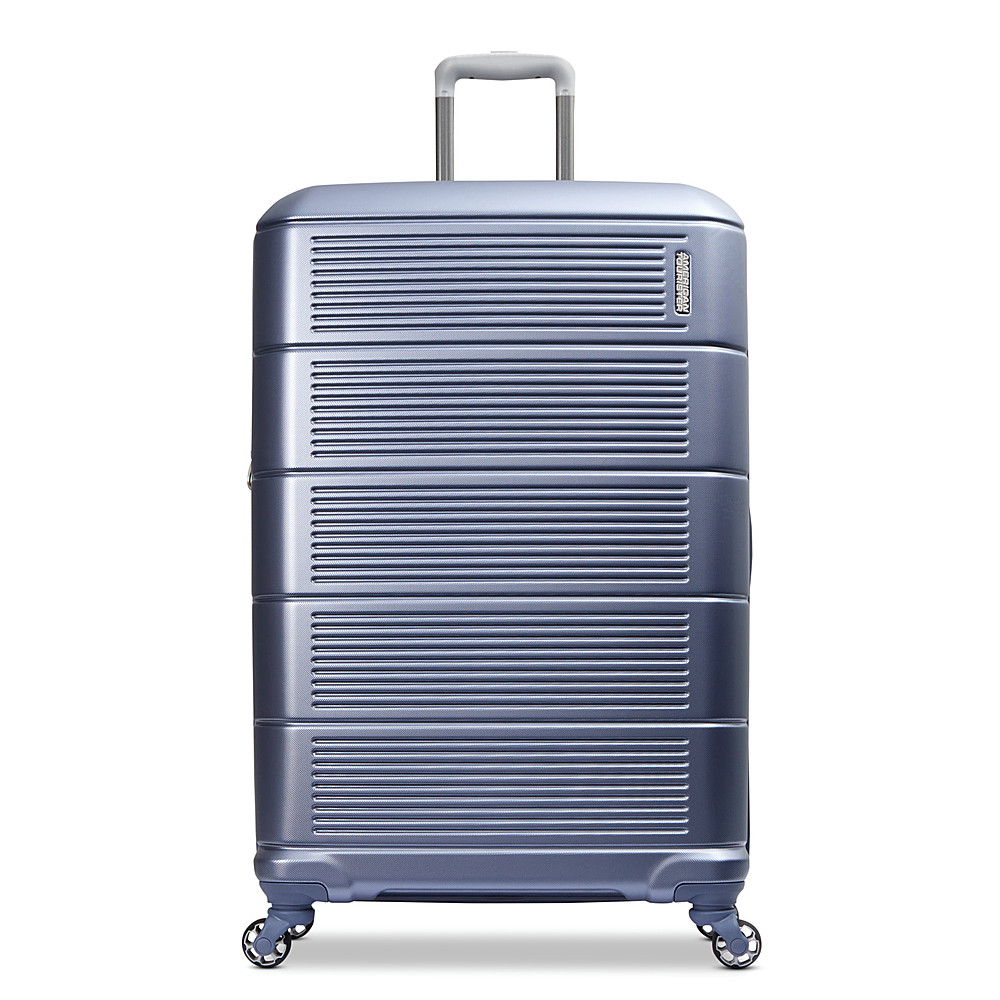 Angle. American Tourister - Stratum 2.0 31" Expandable Spinner Suitcase - Slate Blue.