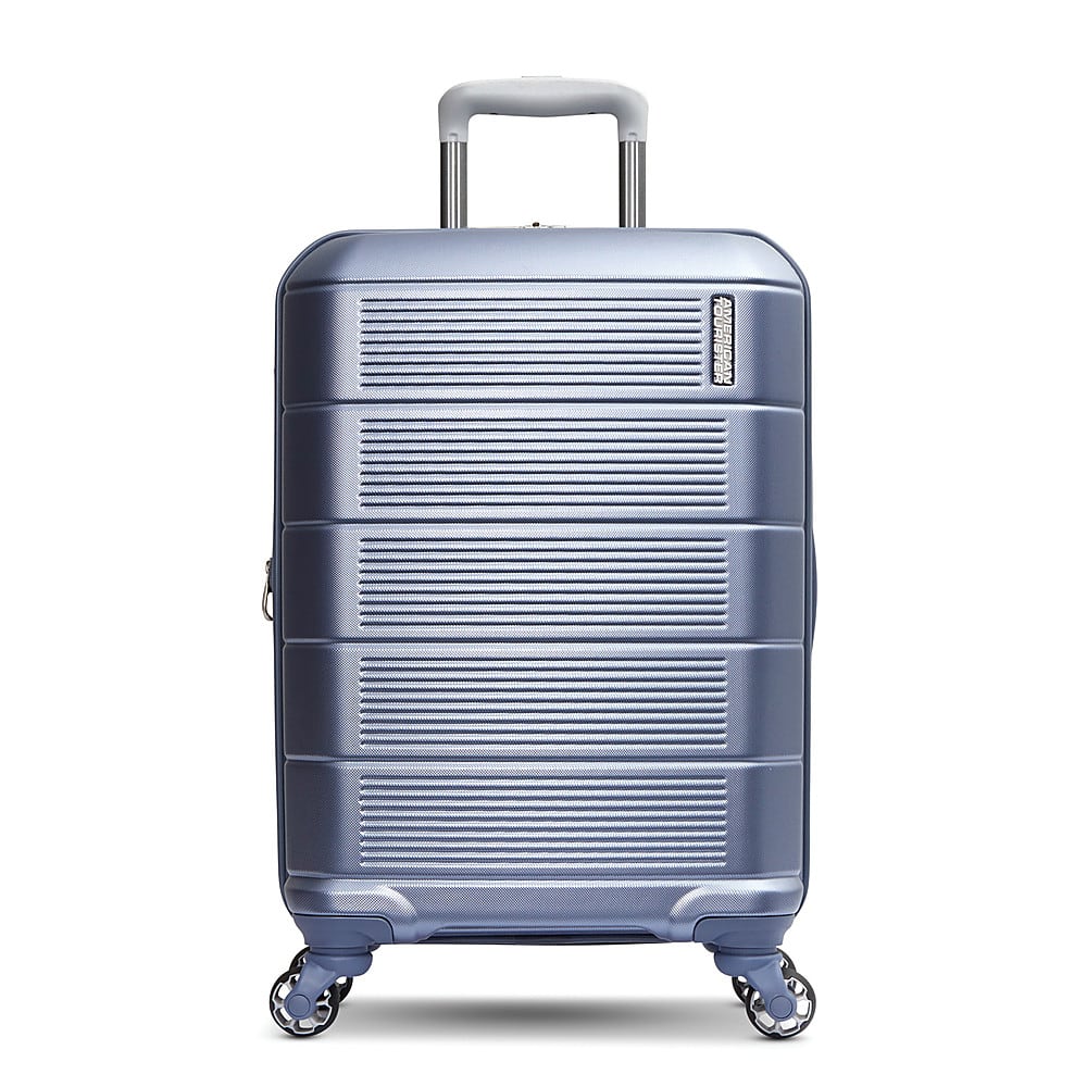 Angle. American Tourister - Stratum 2.0 22" Spinner Expandable Carry-On Suitcase - Slate Blue.