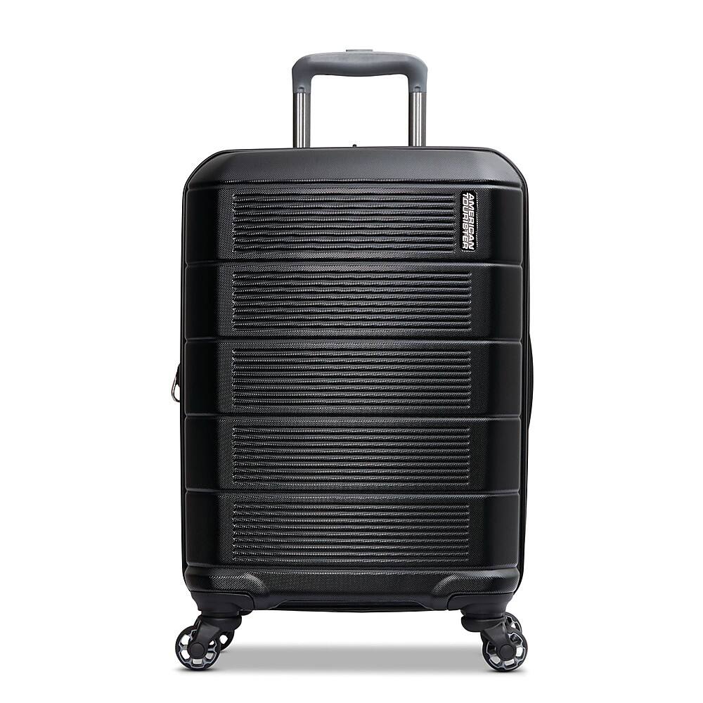 Angle. American Tourister - Stratum 2.0 22" Spinner Expandable Carry-On Suitcase - Jet Black.