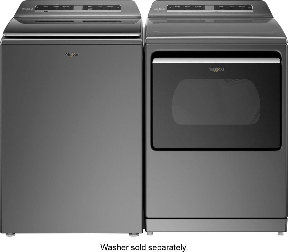 Alt View 17. Whirlpool - 7.4 Cu. Ft. Smart Gas Dryer with Steam and Advanced Moisture Sensing - Chrome Shadow.