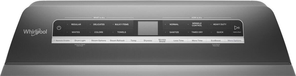 Alt View 13. Whirlpool - 7.4 Cu. Ft. Smart Gas Dryer with Steam and Advanced Moisture Sensing - Chrome Shadow.