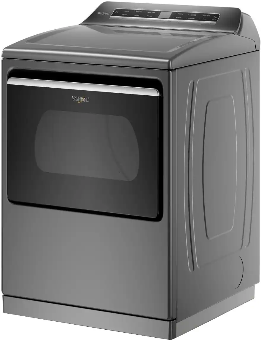 Angle. Whirlpool - 7.4 Cu. Ft. Smart Gas Dryer with Steam and Advanced Moisture Sensing - Chrome Shadow.