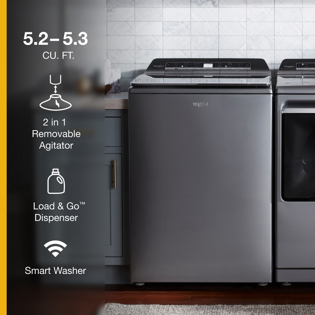Buy Whirlpool 5.2 – 5.3 cu. ft. Top Load Washer with 2 in 1