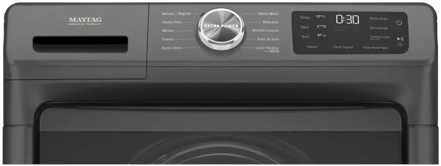 Alt View 12. Maytag - 4.5 Cu. Ft. High-Efficiency Stackable Front Load Washer with Steam and Fresh Spin - Volcano Black.