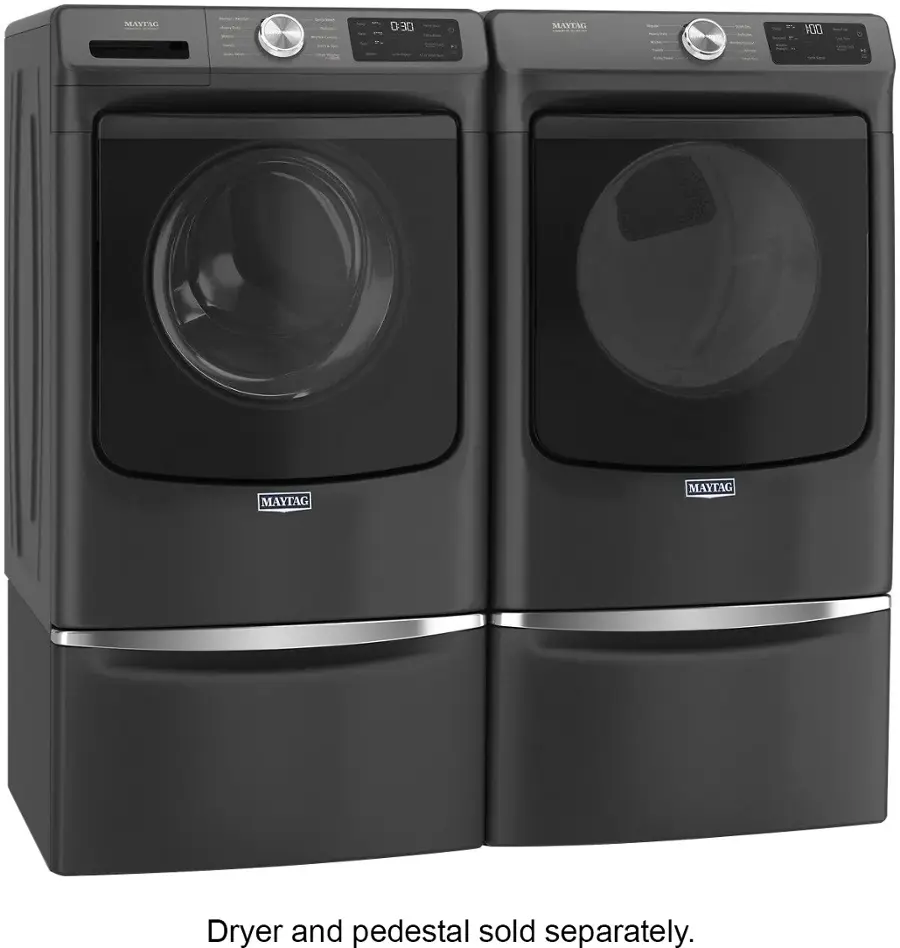 Alt View 15. Maytag - 4.5 Cu. Ft. High-Efficiency Stackable Front Load Washer with Steam and Fresh Spin - Volcano Black.