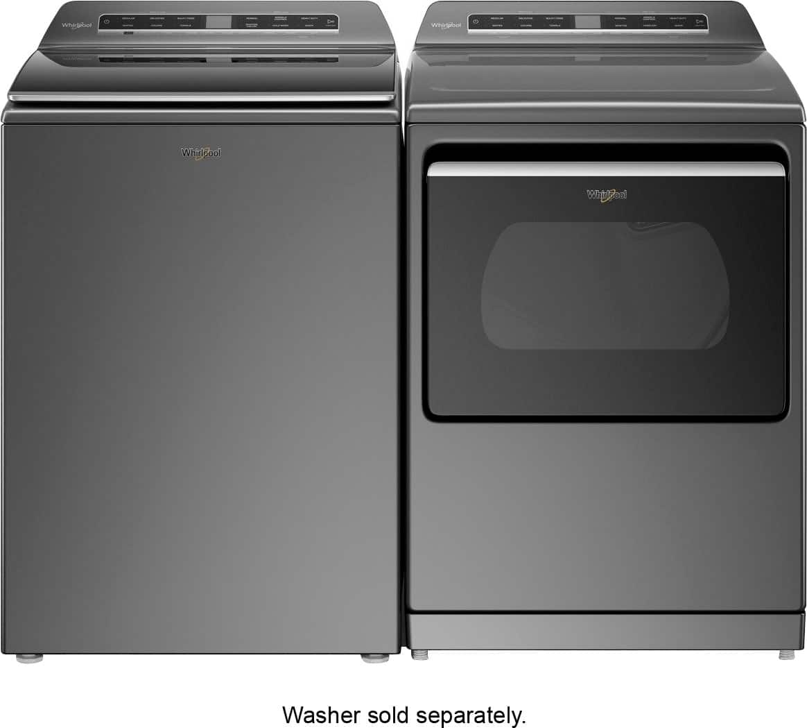Alt View 16. Whirlpool - 7.4 Cu. Ft. Smart Electric Dryer with Steam and Advanced Moisture Sensing - Chrome Shadow.