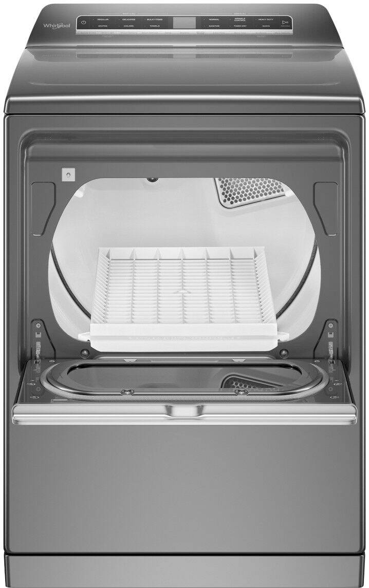 Alt View 3. Whirlpool - 7.4 Cu. Ft. Smart Electric Dryer with Steam and Advanced Moisture Sensing - Chrome Shadow.