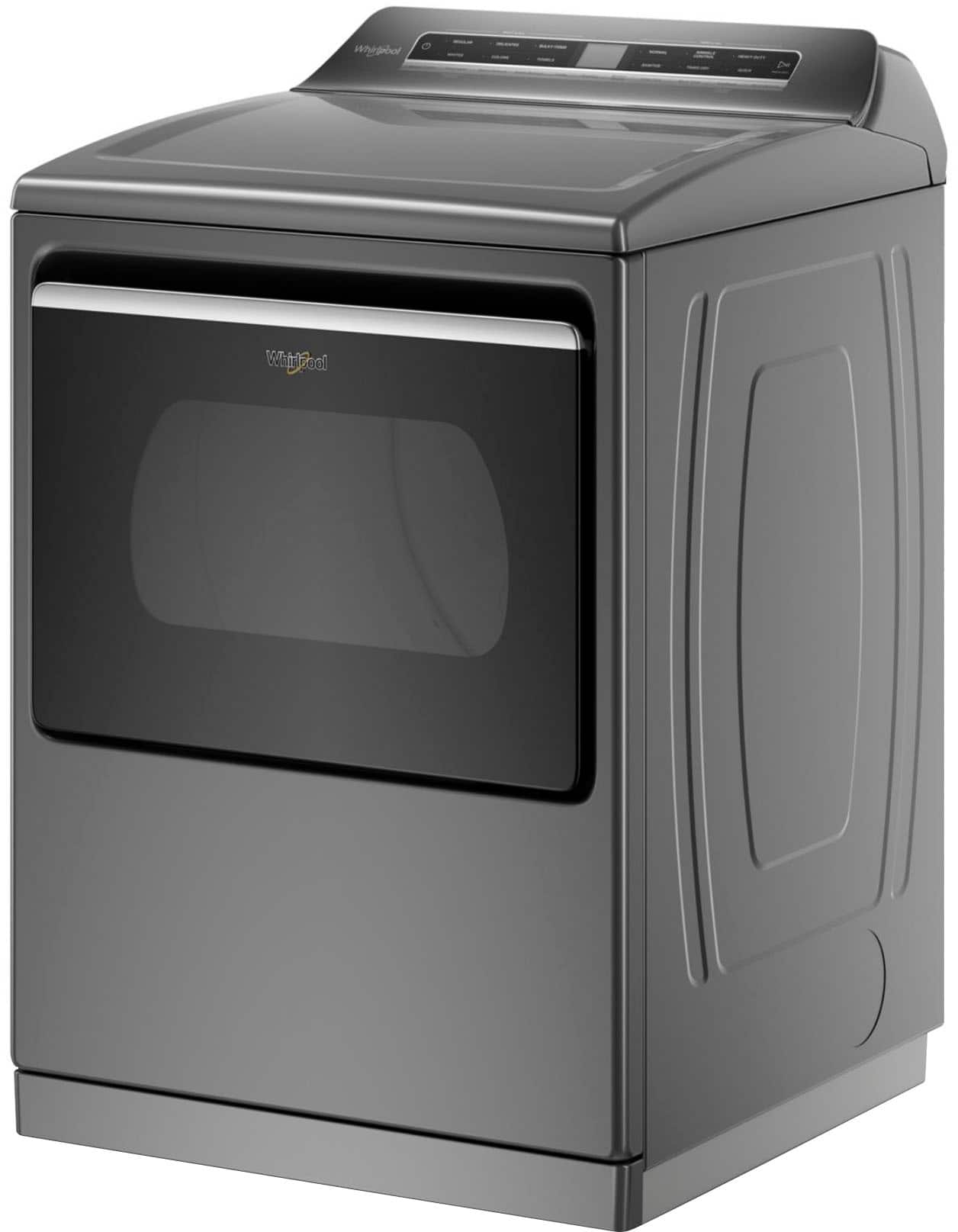 Alt View 1. Whirlpool - 7.4 Cu. Ft. Smart Electric Dryer with Steam and Advanced Moisture Sensing - Chrome Shadow.