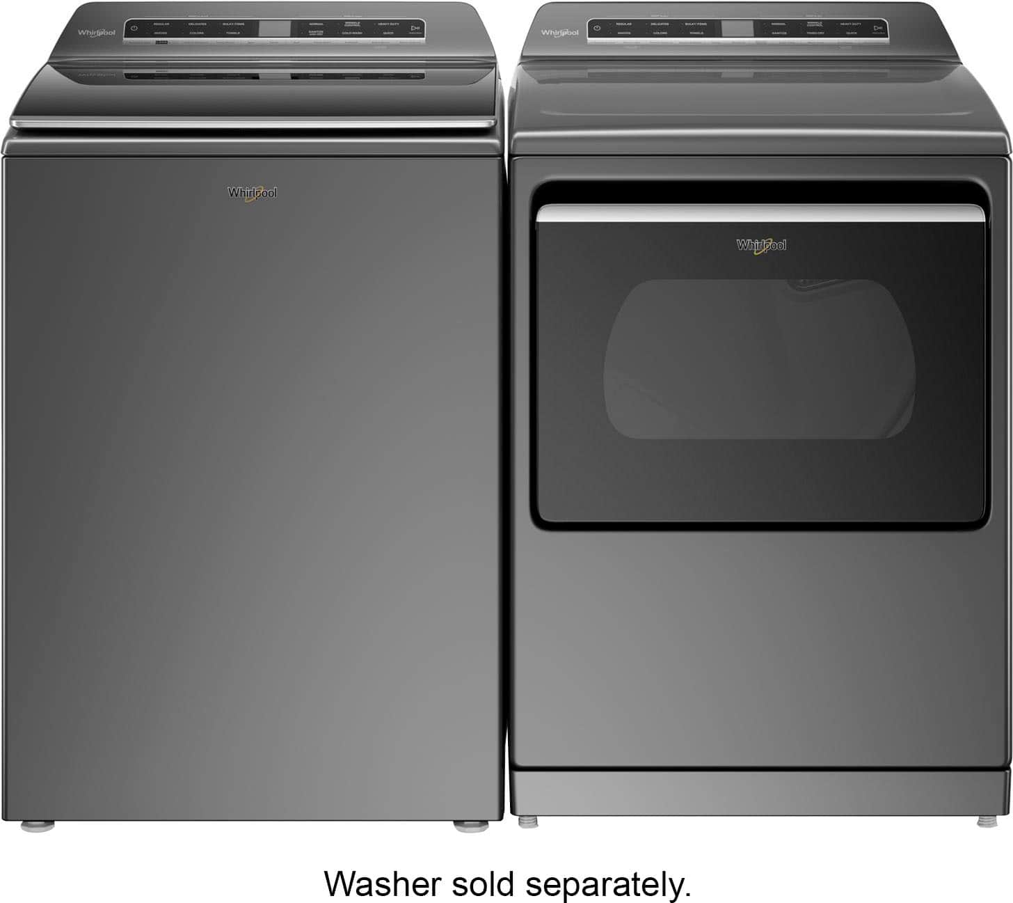 Alt View 2. Whirlpool - 7.4 Cu. Ft. Smart Electric Dryer with Steam and Advanced Moisture Sensing - Chrome Shadow.