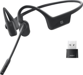 Shokz - OpenComm UC Wireless Bone Conduction Stereo Bluetooth Headset, USB-A - Black - Front_Zoom