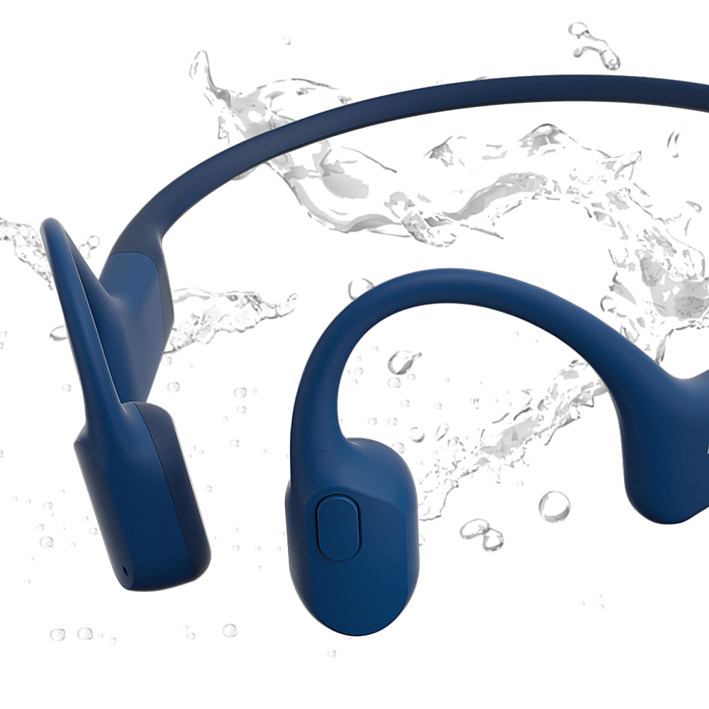 SHOKZ OpenRun Bone-Conduction Open-Ear Sport Headphones with Microphones in  Blue S803-ST-BL-US - The Home Depot