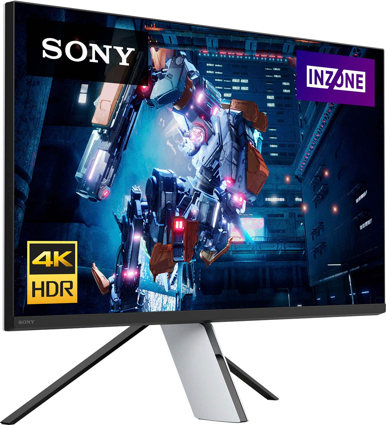 Angle. Sony - 27” INZONE M9 4K HDR 144Hz Gaming Monitor with Full Array Local Dimming and NVIDIA G-SYNC - White.
