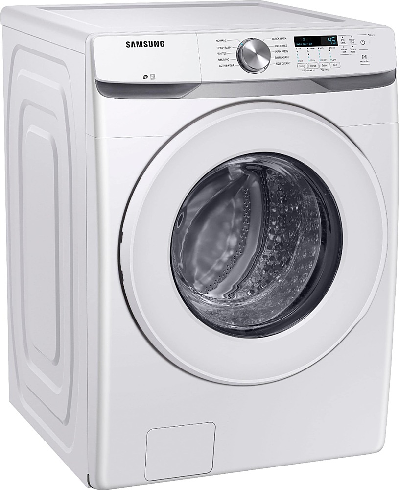 Angle View: Samsung - Geek Squad Certified Refurbished 5.5 cu. ft. Extra-Large Capacity Smart Top Load Washer with Super Speed Wash - Ivory