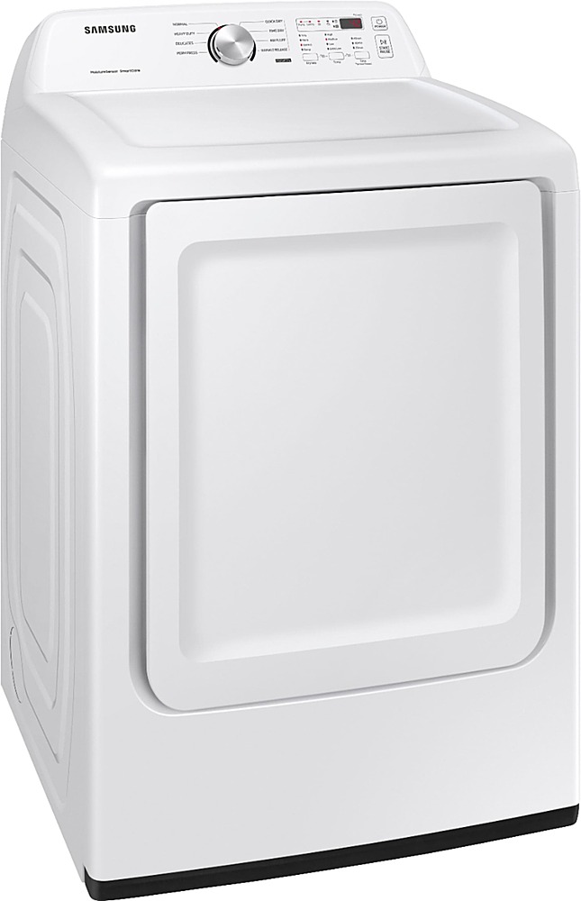 Angle View: Samsung - Geek Squad Certified Refurbished 7.4 cu. ft. Smart Electric Dryer with Steam Sanitize+ - White
