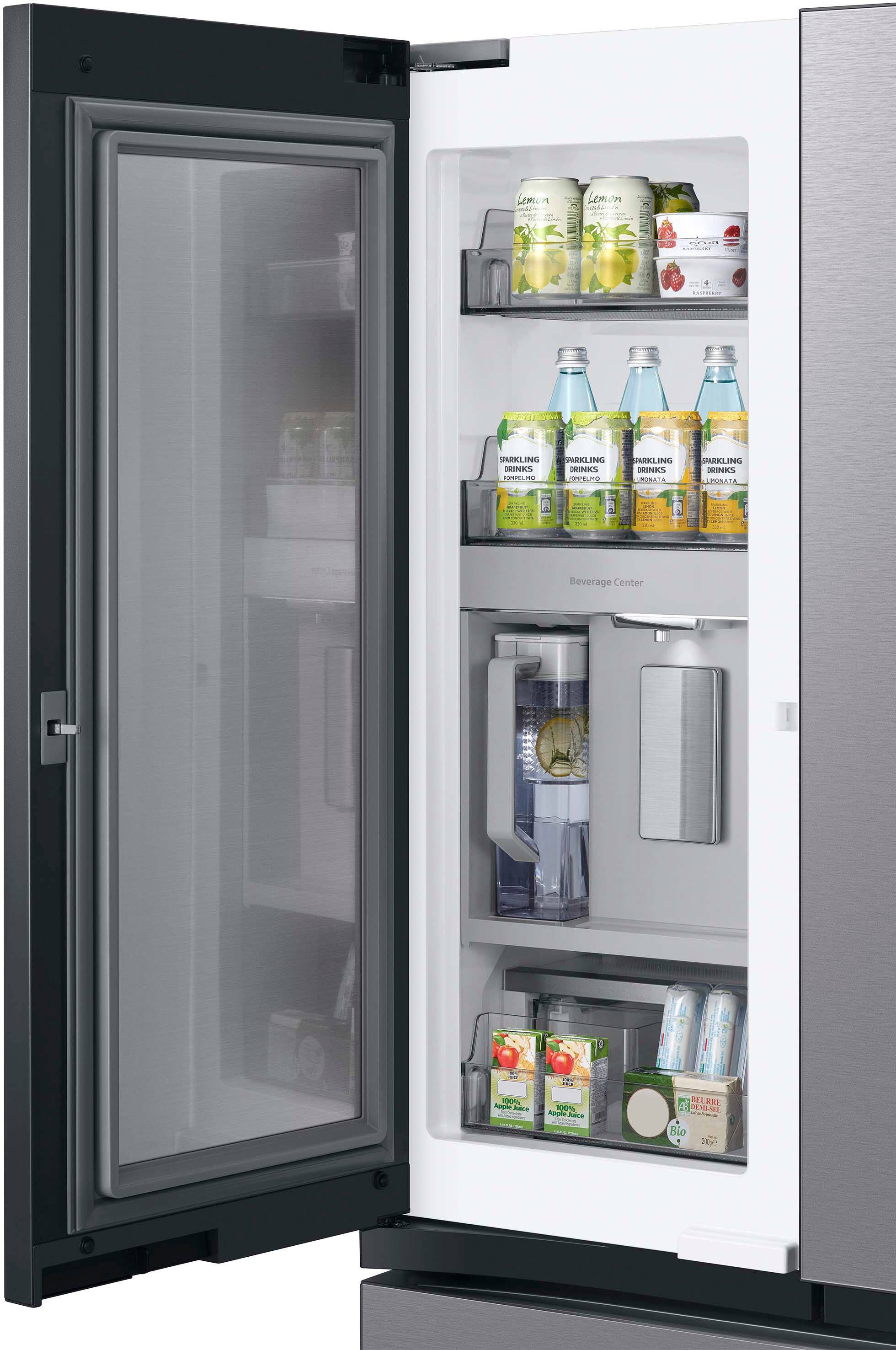 Alt View 17. Samsung - OBX Bespoke 30 cu. ft. 3-Door French Door Refrigerator with Beverage Center - stainless steel.